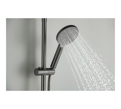 Душевая система с термостатом Aquatek Европа 220 мм оружейная сталь AQ2343BGM