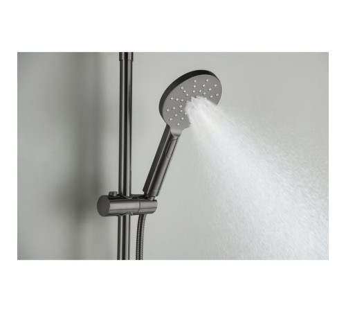 Душевая система с термостатом Aquatek Европа 220 мм оружейная сталь AQ2343BGM