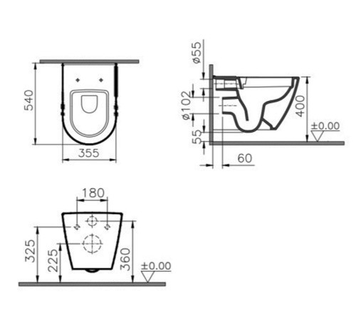 Унитаз подвесной VitrA Sanibelle безободковый SmoothFlush 7551B003-0075