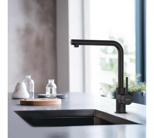 Смеситель для кухни Aquanet Европа матовый черный AQ1380MB