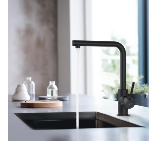 Смеситель для кухни Aquanet Европа матовый черный AQ1380MB