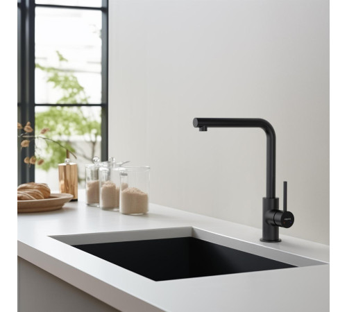 Смеситель для кухни Aquanet Европа матовый черный AQ1380MB