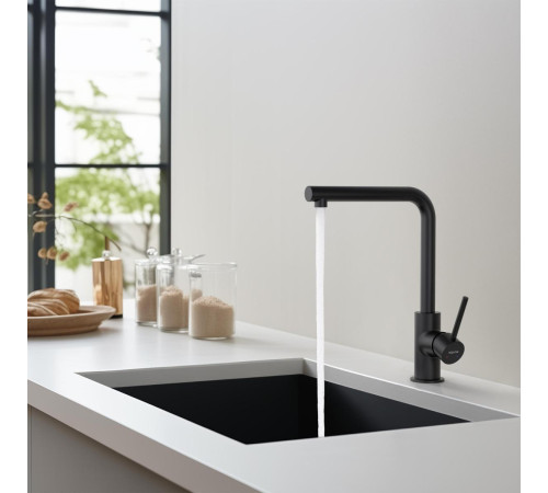 Смеситель для кухни Aquanet Европа матовый черный AQ1380MB