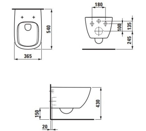 Унитаз подвесной Laufen PALOMBA Rimless безободковый 8.2080.2.000.000.1