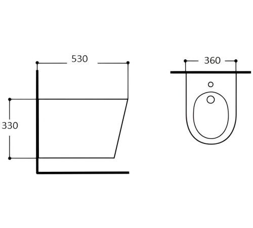 Биде подвесное Aquatek Вега 530х360х326 мм серый матовый AQ1057-MG