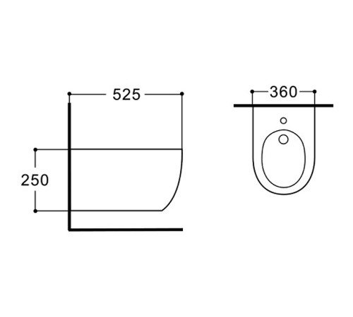 Биде подвесное Aquanet Европа New 535x360x250 мм AQ1006-00