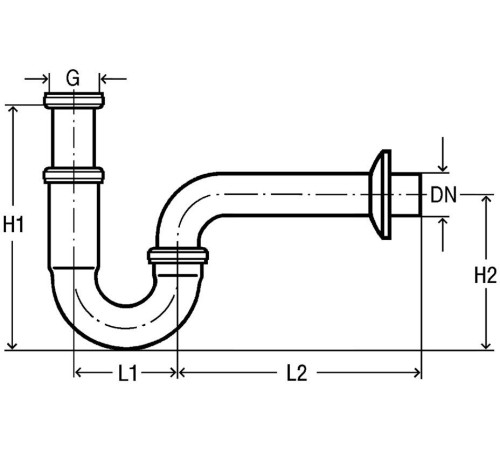 Сифон для раковины Viega трубный 1 1/4 x 32 мм хром 305611