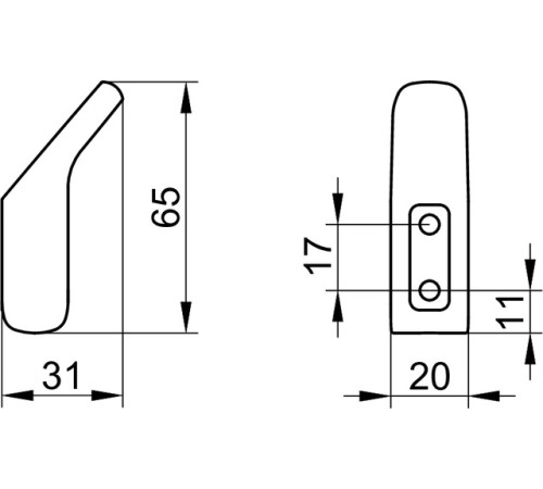 Крючок для полотенца Keuco Aveno с клеевым комплектом хром 14614010000