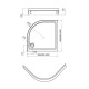 Поддон душевой D-Pol акриловый 1/4 круга 90x90x15 см с ножками и панелью DPA-0000004