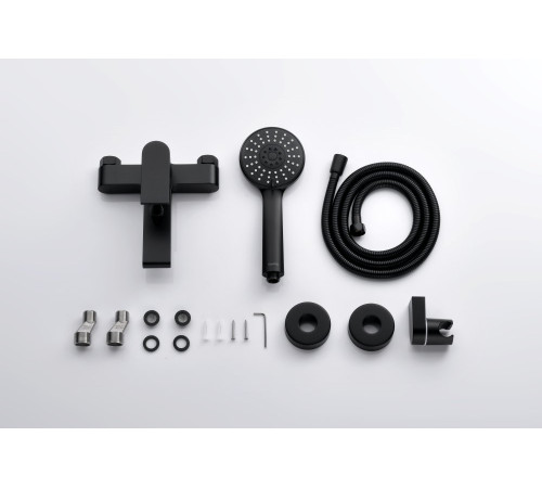 Смеситель для ванны с душевым набором Aquanet ЛИРА 3jet матовый черный AQ1449MB