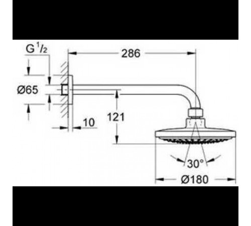 Душевая система 5 в 1 GROHE Eurosmart с верхним душем Tempesta 210 хром 124440