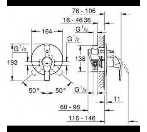 Душевая система 5 в 1 GROHE Eurosmart с верхним душем Tempesta 210 хром 124440
