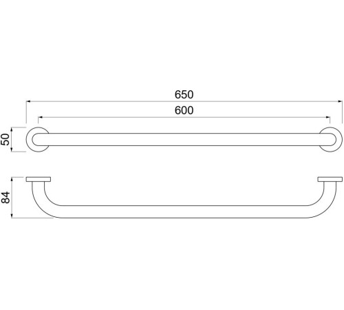 Поручень Aquatek 650 мм полированный хром AQ4996CR