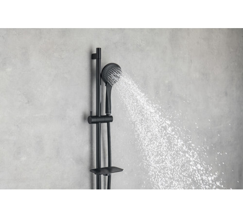 Душевой гарнитур Aquanet Вега 3jet 73 см матовый черный AQ2011MB