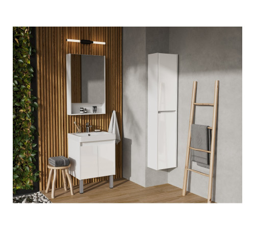 Комплект тумба-умывальник Aquaton Сканди Doors 55 Белый и раковина Адриана 55 1A2788K0SD010