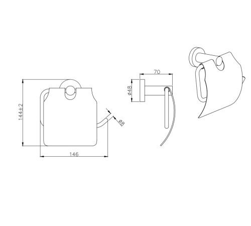 Бумагодержатель с крышкой Aquanet ВЕГА хром AQ4009CR