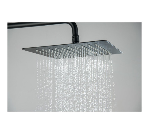 Душевая система Aquanet Лира AQ2465MB со смесителем для душа 250х250 мм матовый черный AQ2465MB