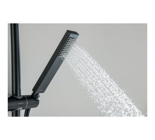 Душевая система Aquanet Лира AQ2465MB со смесителем для душа 250х250 мм матовый черный AQ2465MB