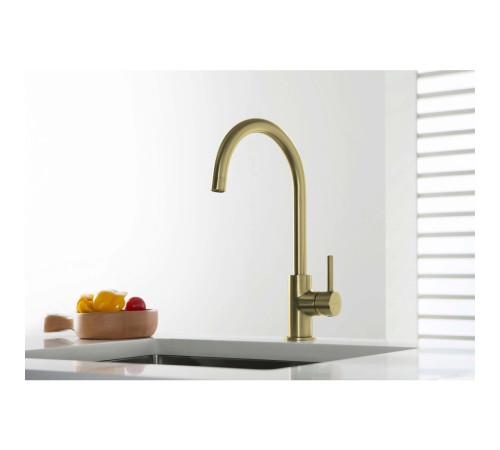Смеситель для кухни Aquanet Европа шлифованное золото AQ1382BG