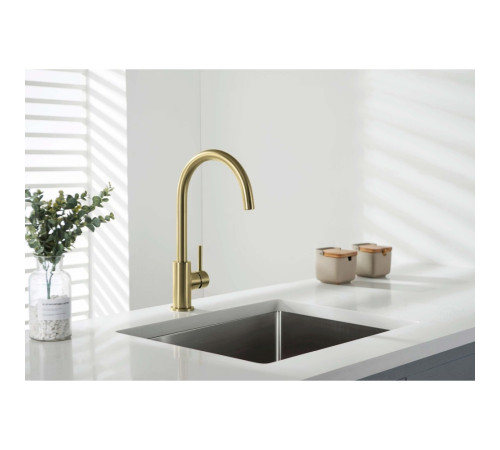 Смеситель для кухни Aquanet Европа шлифованное золото AQ1382BG