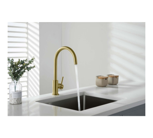 Смеситель для кухни Aquanet Европа шлифованное золото AQ1382BG