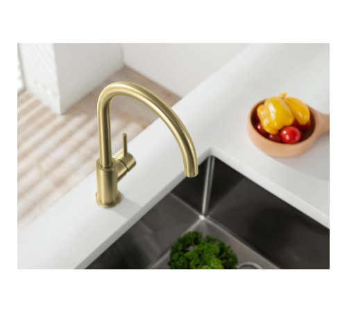 Смеситель для кухни Aquanet Европа шлифованное золото AQ1382BG