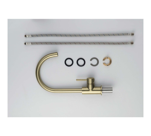 Смеситель для кухни Aquanet Европа шлифованное золото AQ1382BG