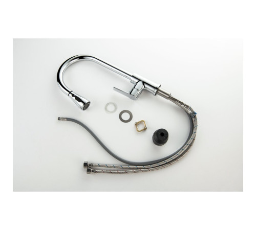 Смеситель для кухни Aquanet Лугано с вытяжным изливом 2jet хром AQ1784CR