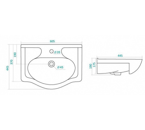 Комплект AQUATON Нортон 65 тумба, раковина Беверли 65 1A2488K0NT010
