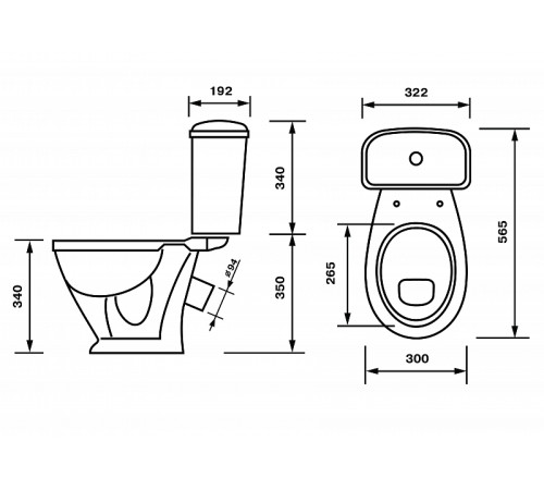 Унитаз-компакт Santek Детский Стандарт нижний подвод косой выпуск 47901110022