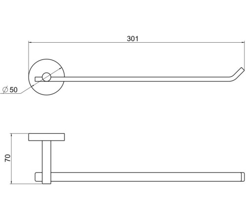 Полотенцедержатель Aquanet БЕТТА матовый черный AQ4619MB