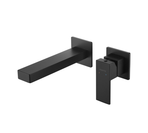 Смеситель для раковины Aquanet Либра настенный встраиваемый (внешняя и скрытая часть) матовый черный AQ1613MB