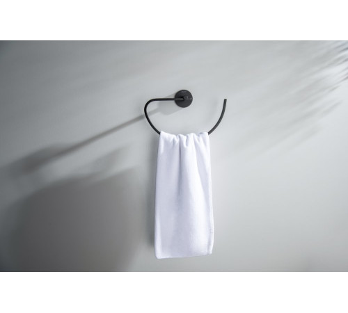 Полотенцедержатель овальный Aquanet БЕТТА матовый черный AQ4621MB