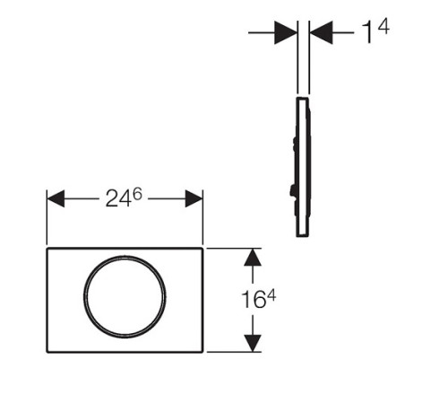 Смывная клавиша Geberit Sigma10 смыв-стоп черный матовый лак 115.758.14.5