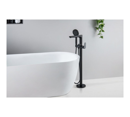 Смеситель для ванны AQUATEK БЕТТА напольный скрытого монтажа матовый черный AQ1145MB