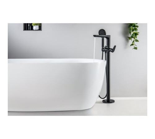 Смеситель для ванны AQUATEK БЕТТА напольный скрытого монтажа матовый черный AQ1145MB