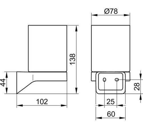 Держатель стакана KEUCO AVENO со стаканом из хрусталя с клеевым комплектом хром 14650019000