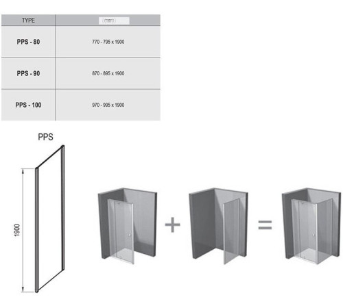 Душевая стенка Ravak Pivot PPS-90 сатин профиль стекло транспарент 90G70U00Z1