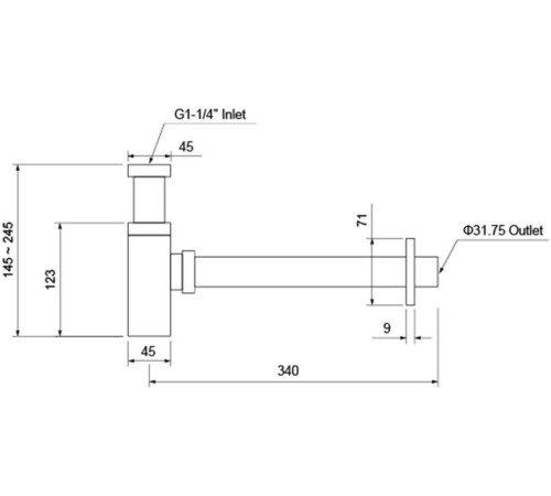 Сифон для раковины Aquatek матовый черный AQ6013MB