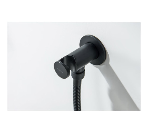 Шланговое подсоединение с держателем Aquanet AQ2464MB матовый черный AQ2464MB