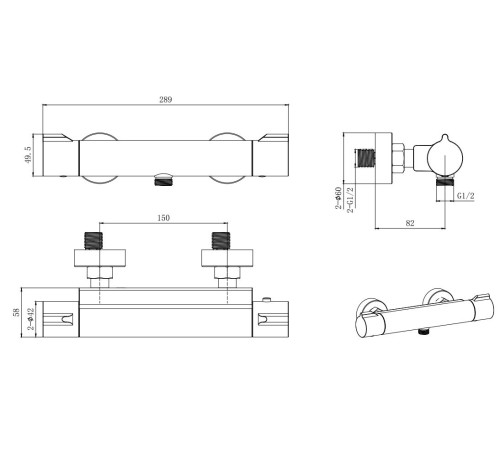 Смеситель для душа термостатический Aquatek Вега хром AQ1063CR