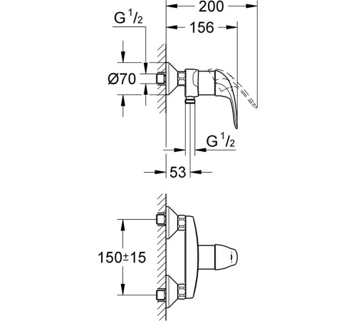 Смеситель для душа GROHE Euroeco хром 32740000