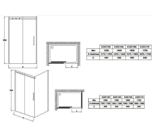 Душевая дверь раздвижная Jacob Delafon Contra 120 см серебро E22C120-GA