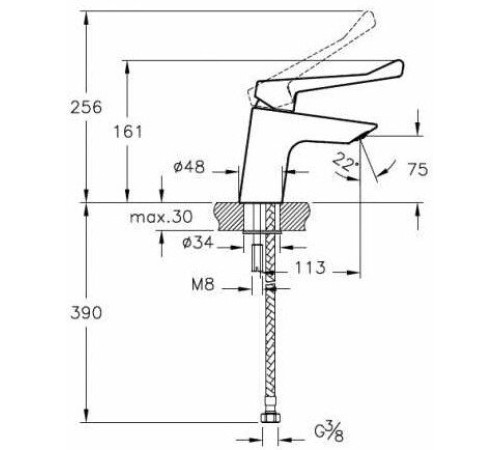 Смеситель медицинский VitrA AquaMed Solid S A42484EXP