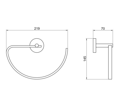 Полотенцедержатель овальный Aquanet БЕТТА оружейная сталь AQ4621BGM