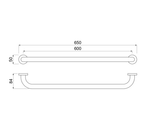Поручень Aquatek 650 мм оружейная сталь шлифованный черный хром AQ4996BGM
