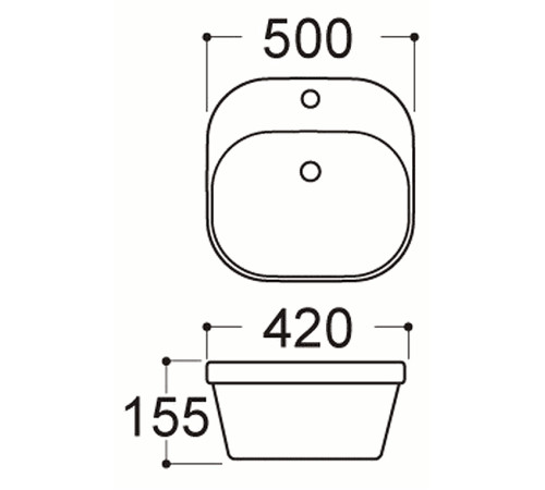 Раковина накладная Aquatek Амадео 500x420x150 мм AQ5042-00