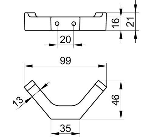 Крючок для полотенца двойной KEUCO EDITION 11 хром черный шлифованный 11115130000