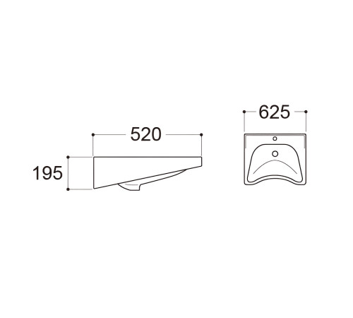 Раковина для людей с ограниченными возможностями Aquatek 630x530x180 мм с крепежом AQ2211-00