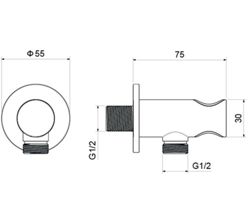 Шланговое подсоединение с держателем Aquanet AQ2464MB матовый черный AQ2464MB